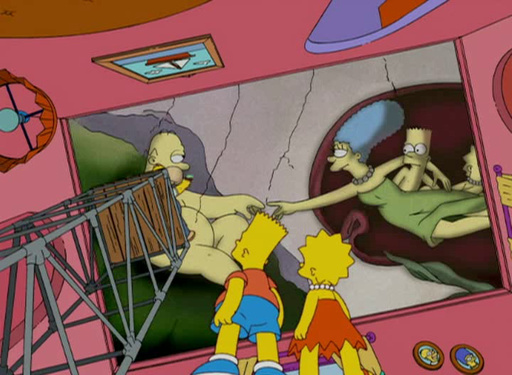 Simpsons - Michaelangelo - The Creation of Adam